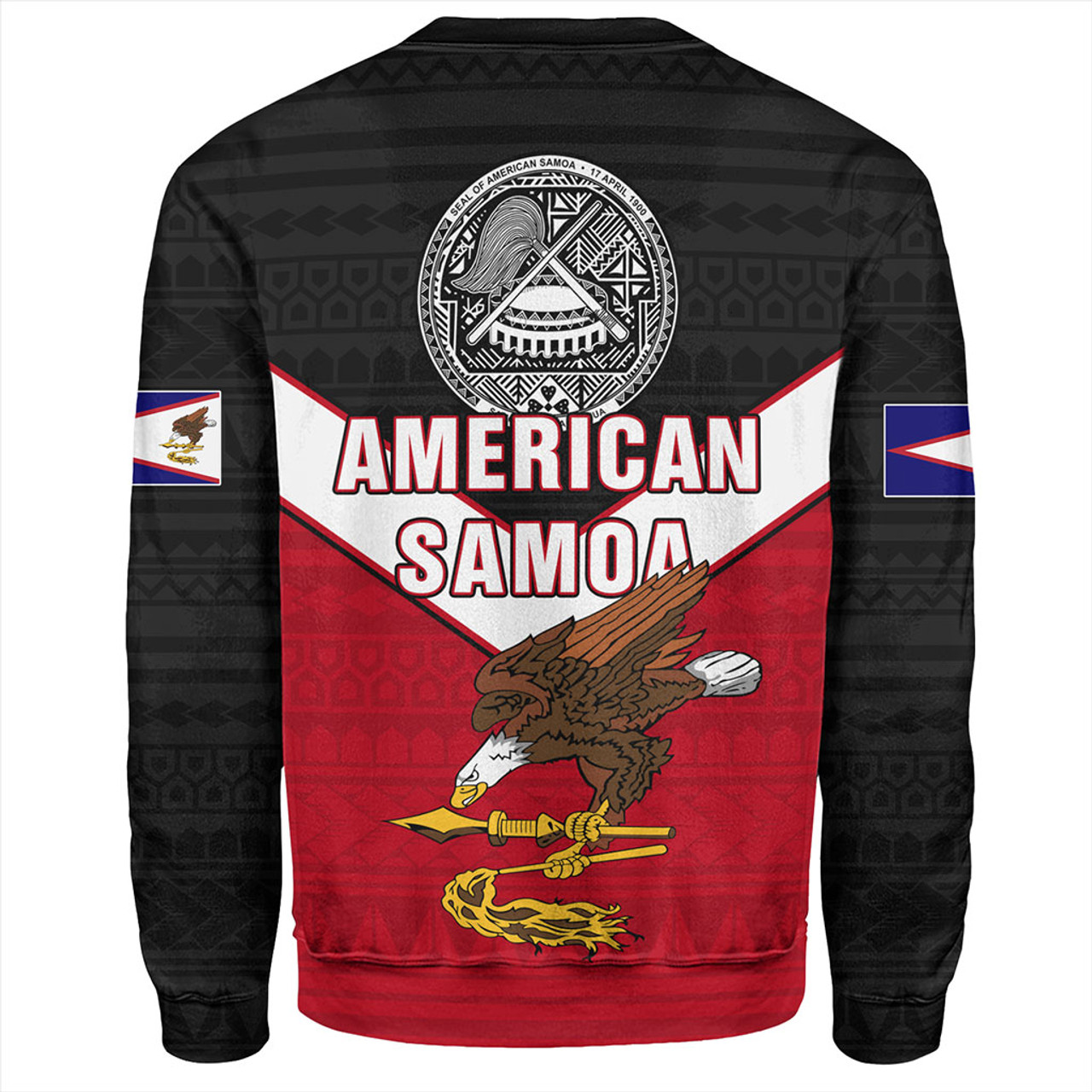 American Samoa Sweatshirt Custom Polynesian Tribal Sport Style