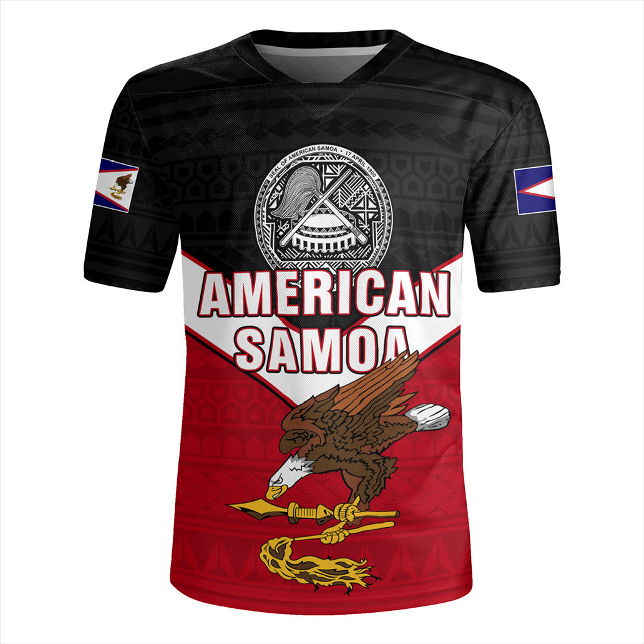 American Samoa Rugby Jersey Custom Polynesian Tribal Sport Style