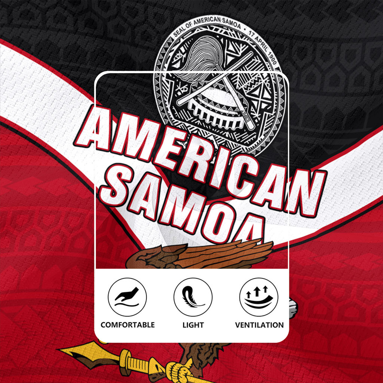 American Samoa Rugby Jersey Custom Polynesian Tribal Sport Style