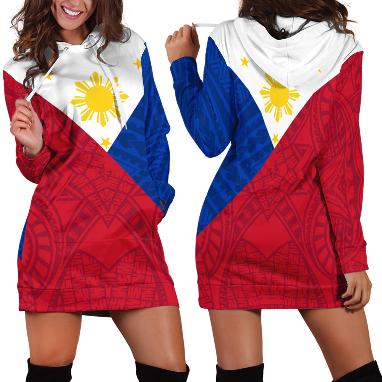 Philippines Filipinos Hoodie Dress Flag Style