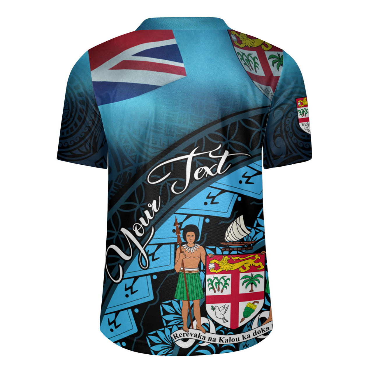 Fiji Custom Personalised Rugby Jersey Bula Si'a Fijian Flag Tapa Patterns Style