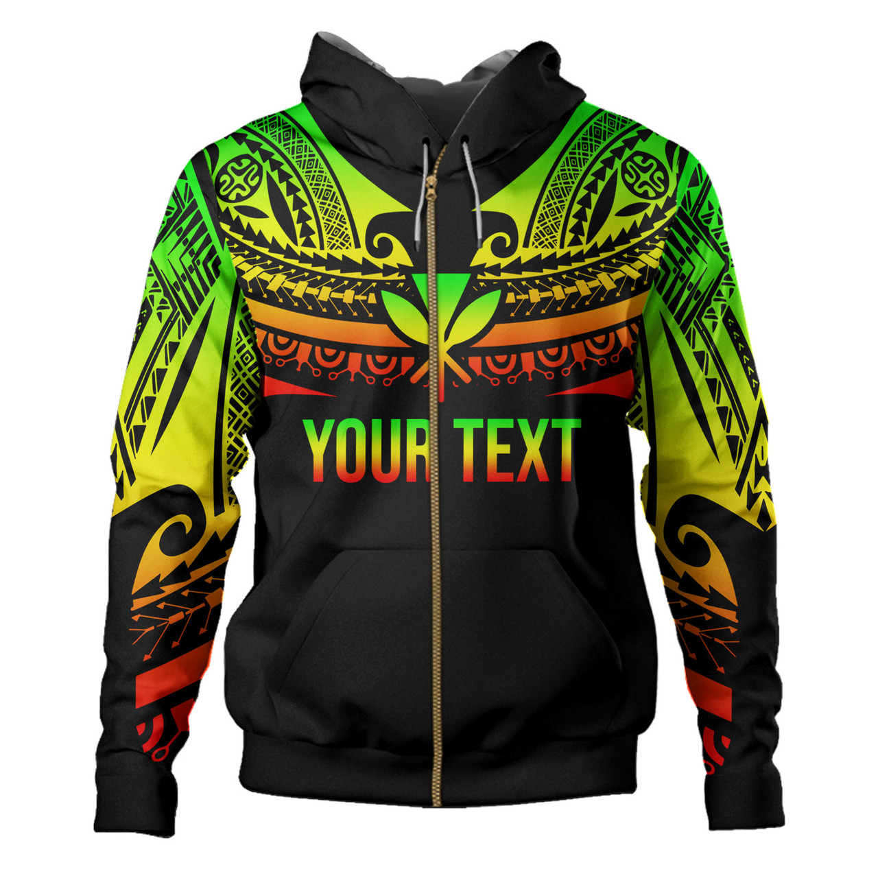 Hawaii Custom Personalised Hoodie Polynesian Tattoo Style