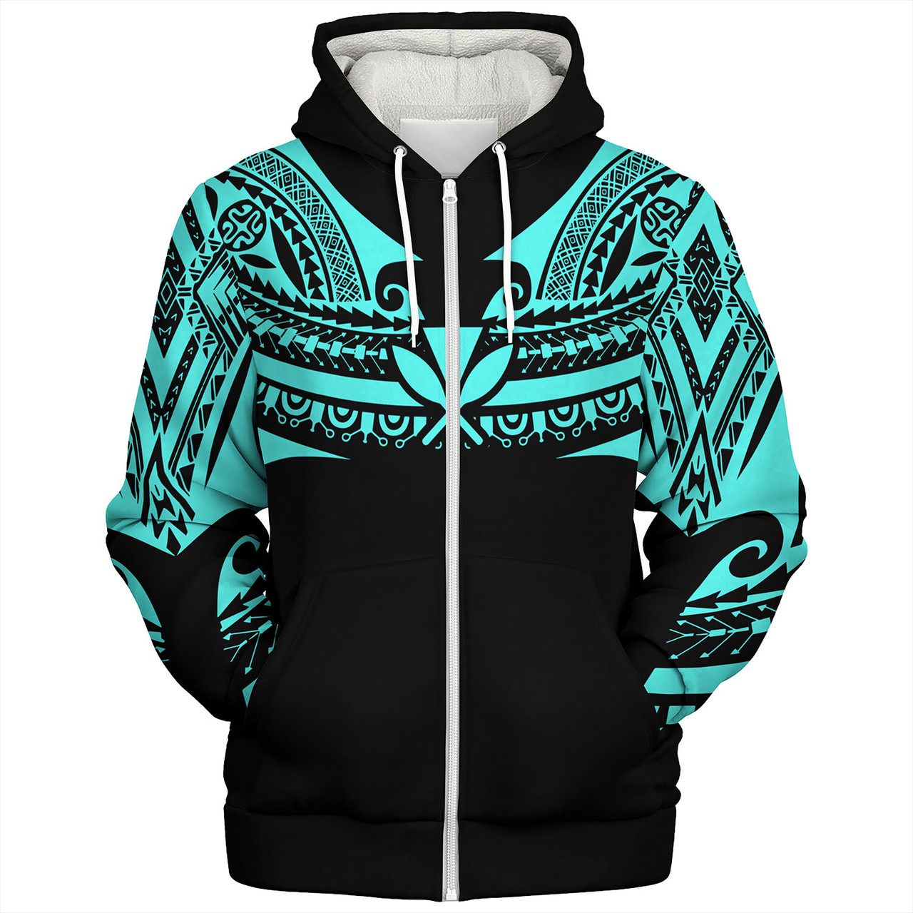 Hawaii Custom Personalised Sherpa Hoodie Polynesian Tattoo Style