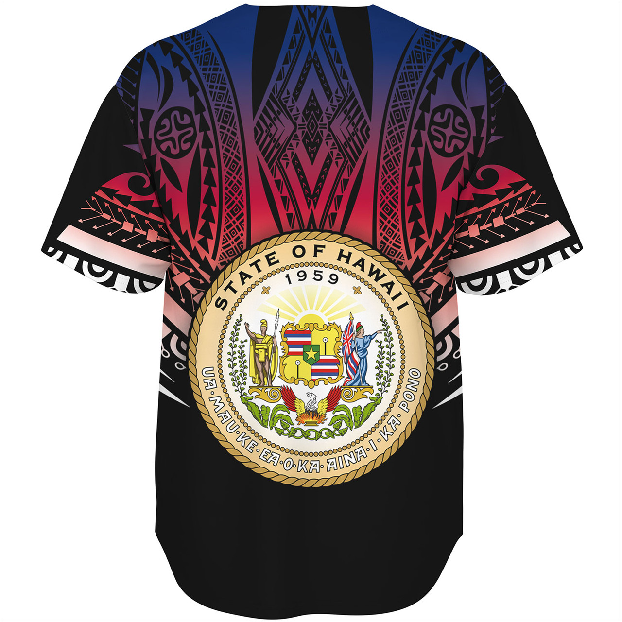 Hawaii Custom Personalised Baseball Shirt Polynesian Tattoo Style Flag Color