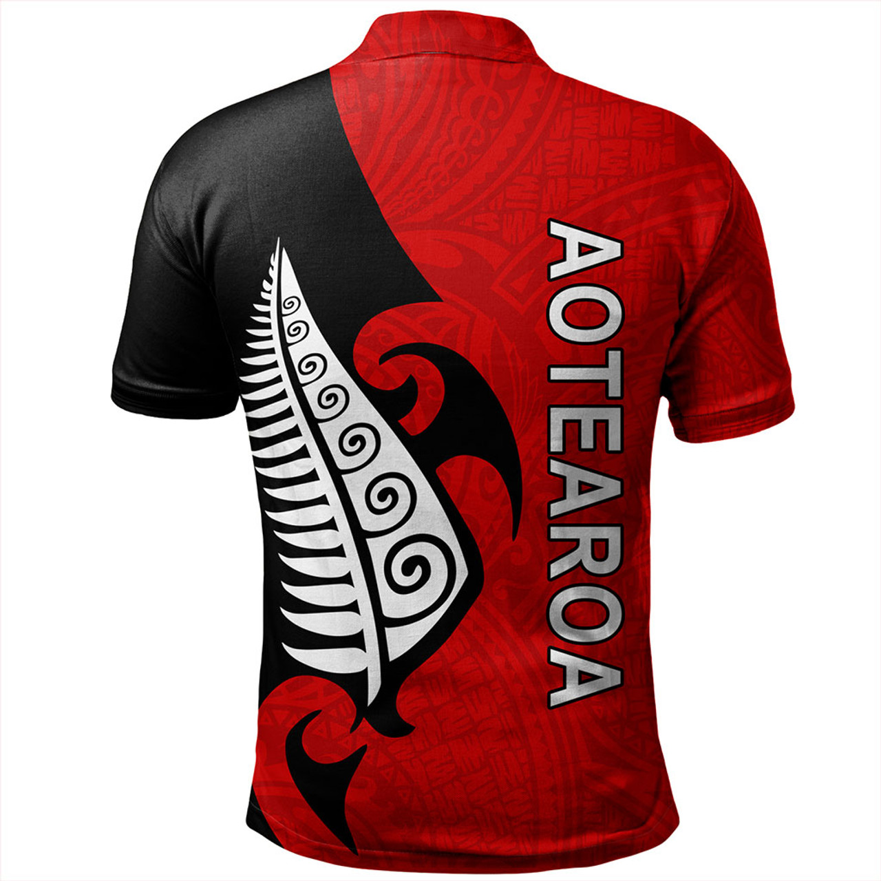 New Zealand Polo Shirt Custom Aotearoa Silver Fern Koru Design