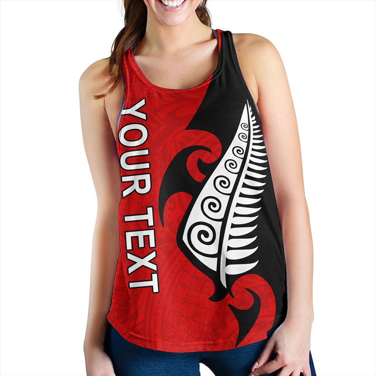 New Zealand Women Tank Custom Aotearoa Silver Fern Koru Design