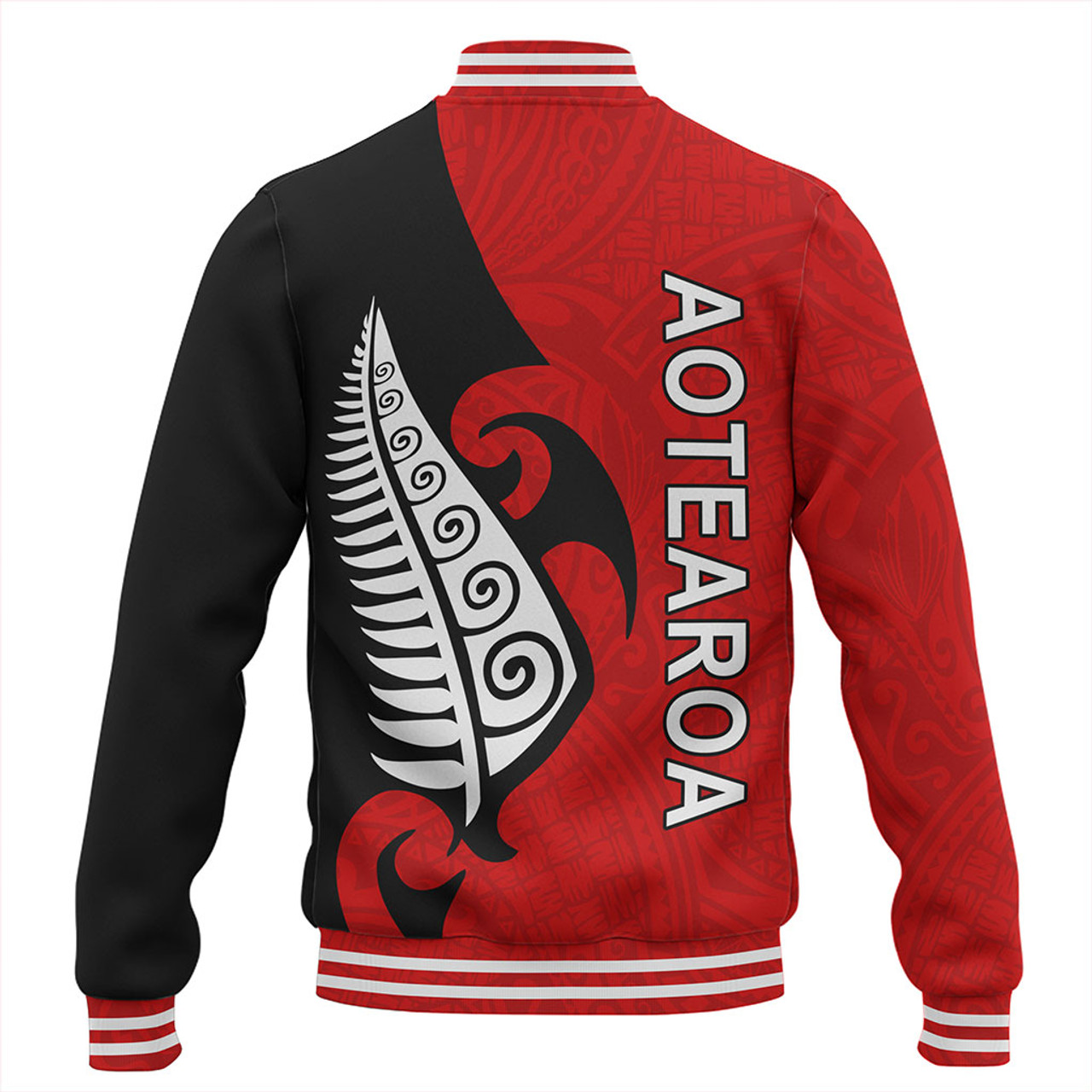 New Zealand Baseball Jacket Custom Aotearoa Silver Fern Koru Design