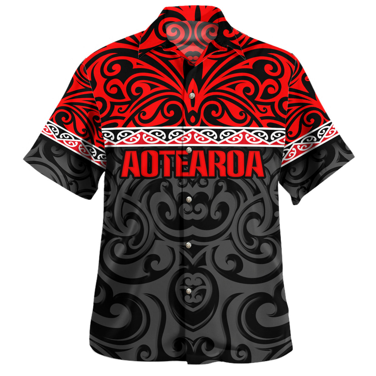 New Zealand Custom Personalised Hawaiian Shirt Aotearoa Kowhaiwhai Patterns