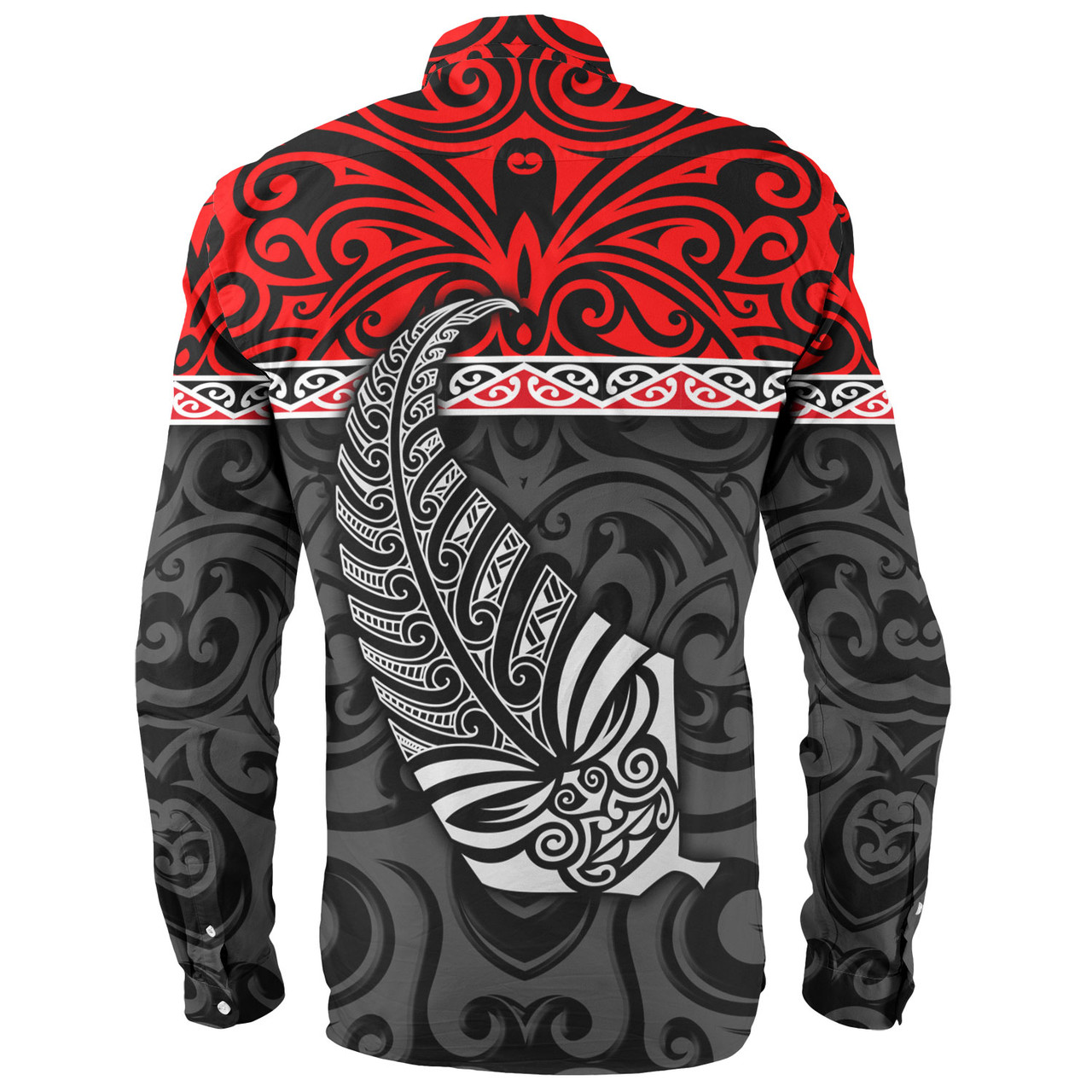 New Zealand Custom Personalised Long Sleeve Shirt Aotearoa Kowhaiwhai Patterns