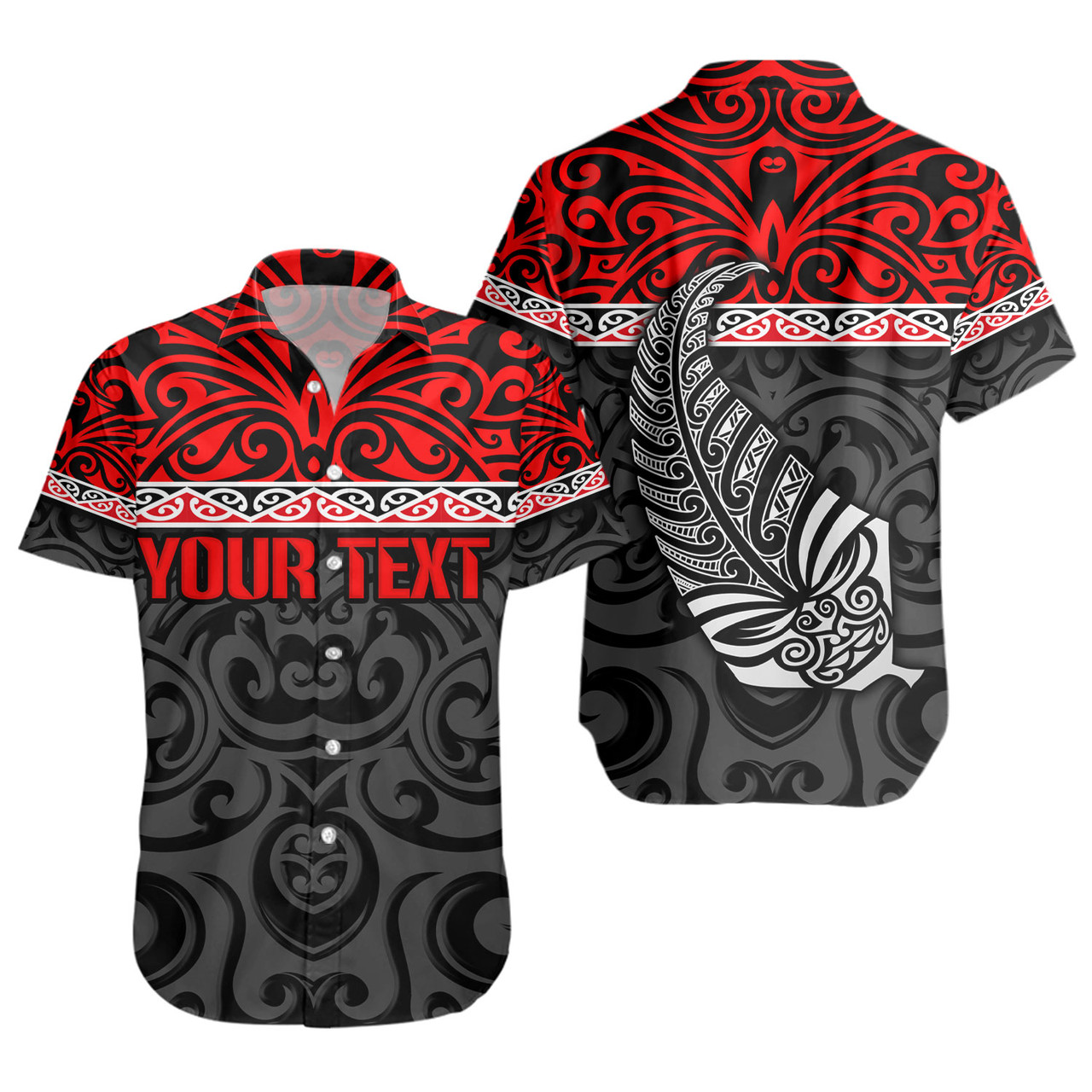 New Zealand Custom Personalised Short Sleeve Shirt Aotearoa Kowhaiwhai Patterns