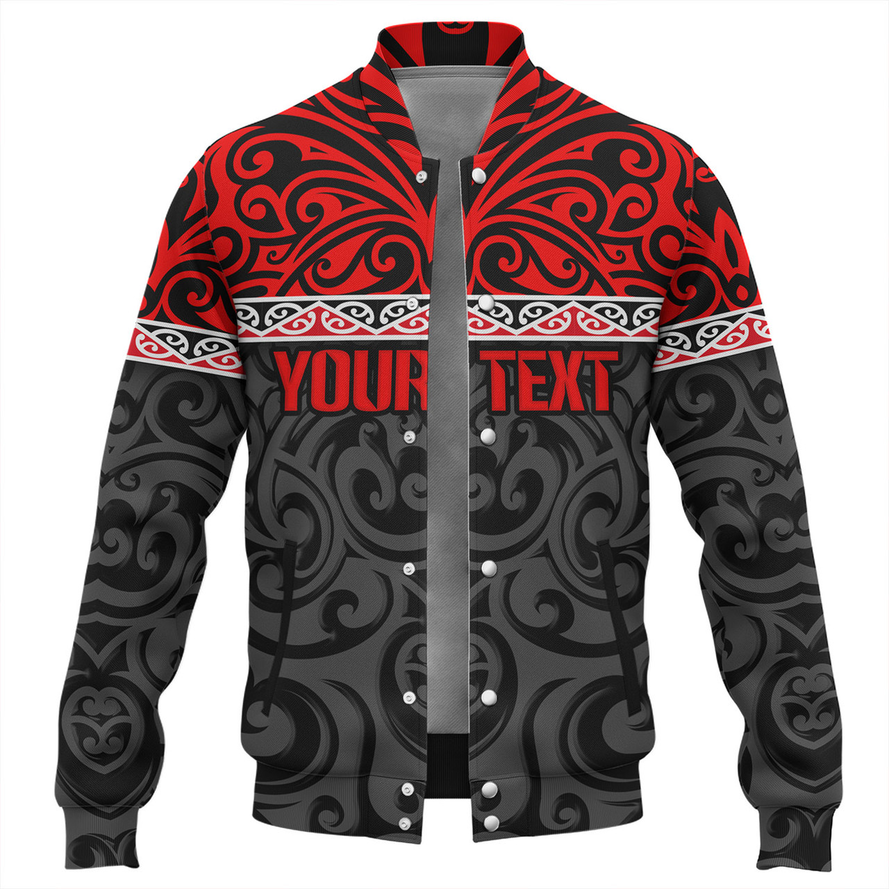 New Zealand Custom Personalised Baseball Jacket Aotearoa Kowhaiwhai Patterns