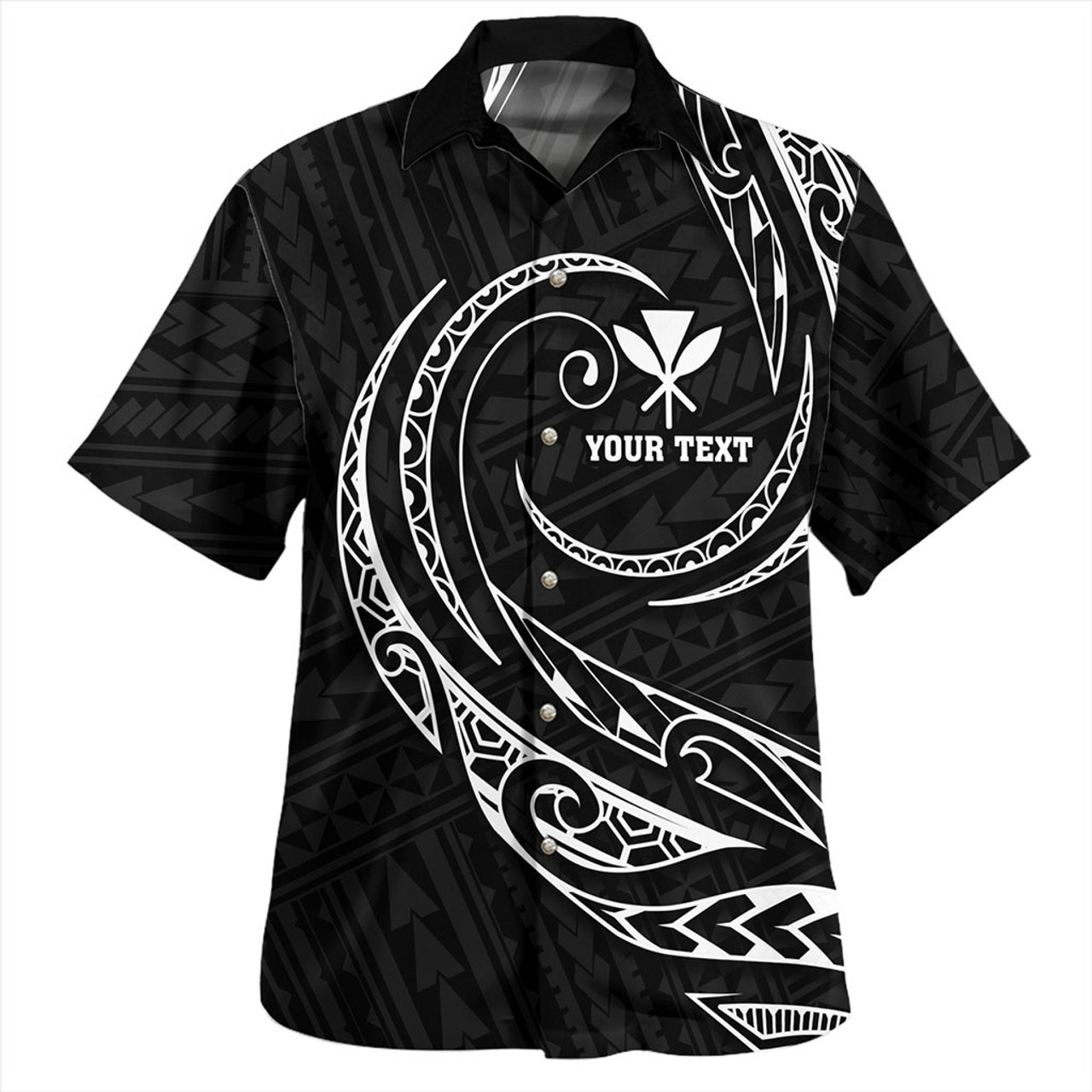 Hawaii Hawaiian Shirt Custom Kanaka Map Polynesian Tribal Wave