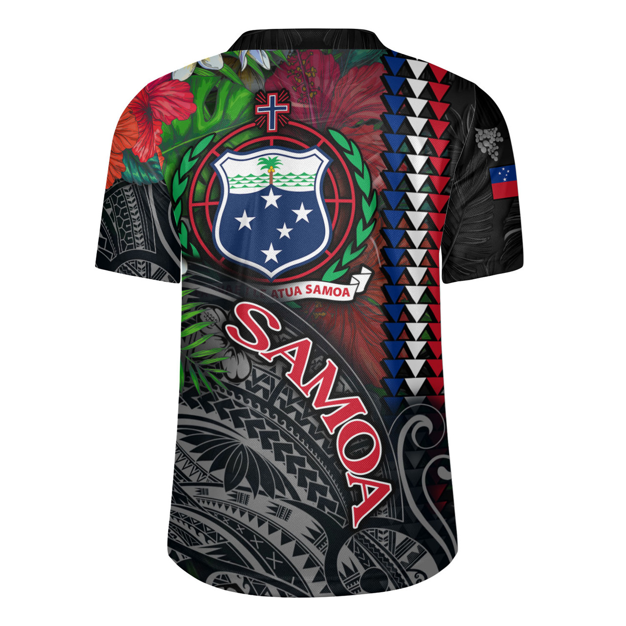 Samoa Custom Personalised Rugby Jersey Samoa Seal Hibiscus And Plumeria With Palm Branches Vintage Style