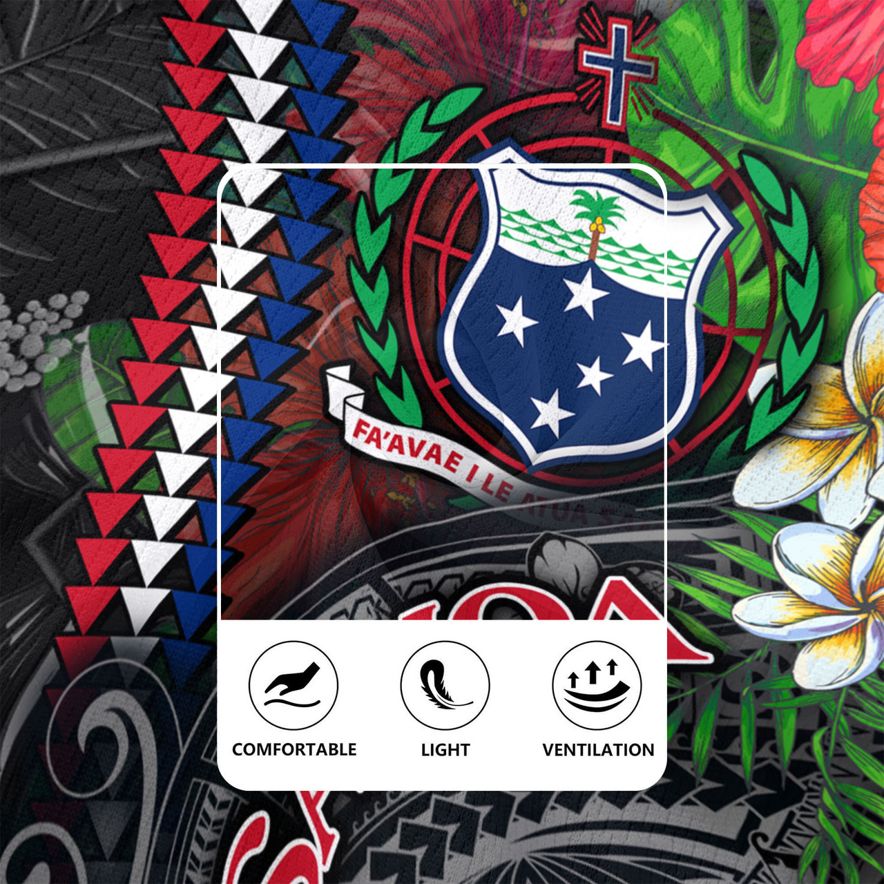 Samoa Custom Personalised Rugby Jersey Samoa Seal Hibiscus And Plumeria With Palm Branches Vintage Style