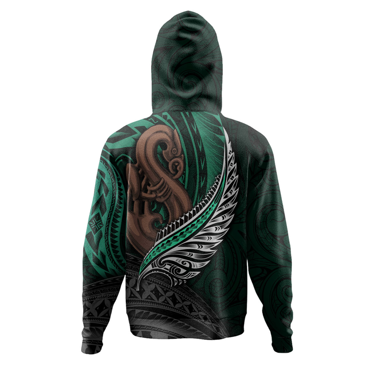 New Zealand Custom Personalised Hoodie Aotearoa Manaia Maori Patterns