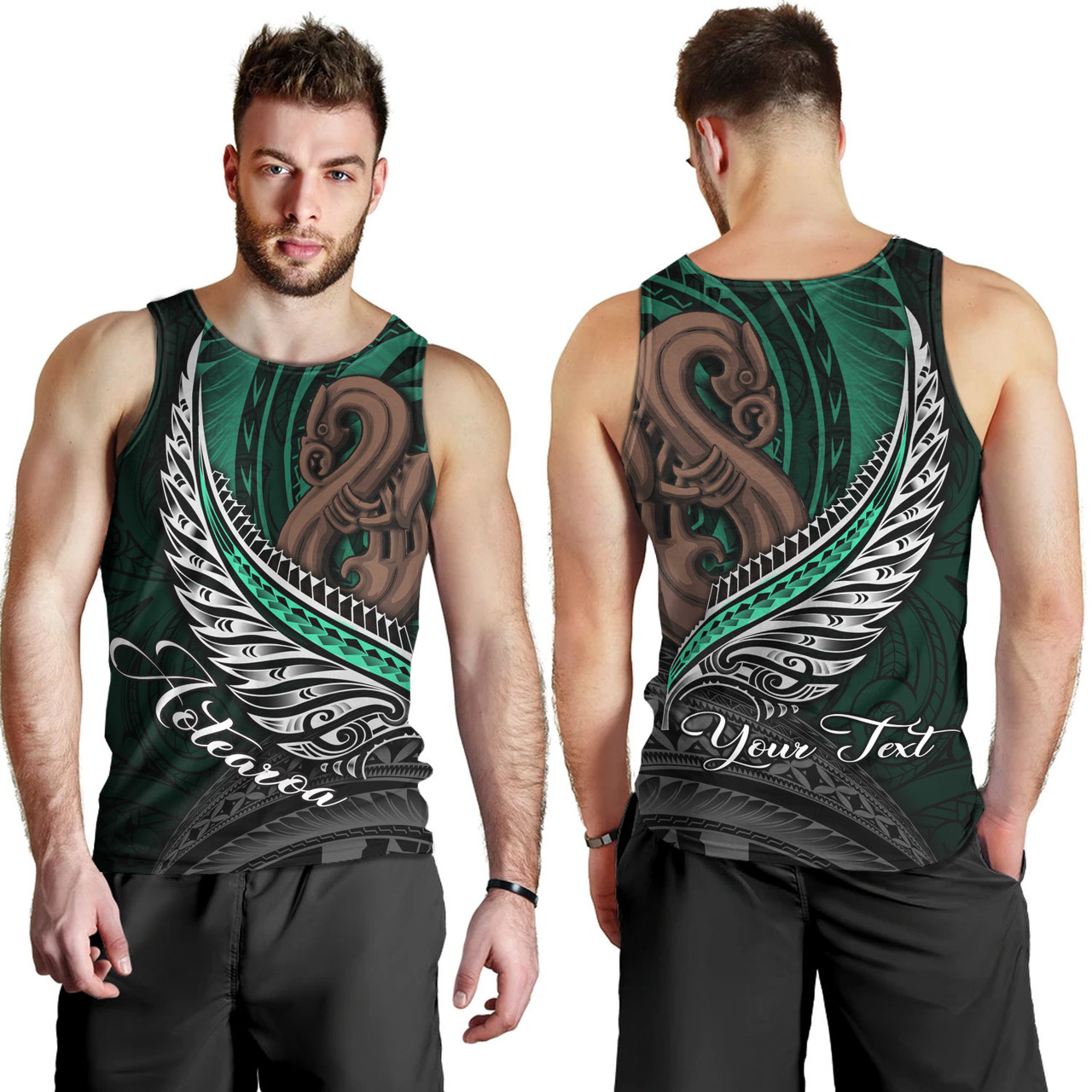 New Zealand Custom Personalised Tank Top Aotearoa Manaia Maori Patterns