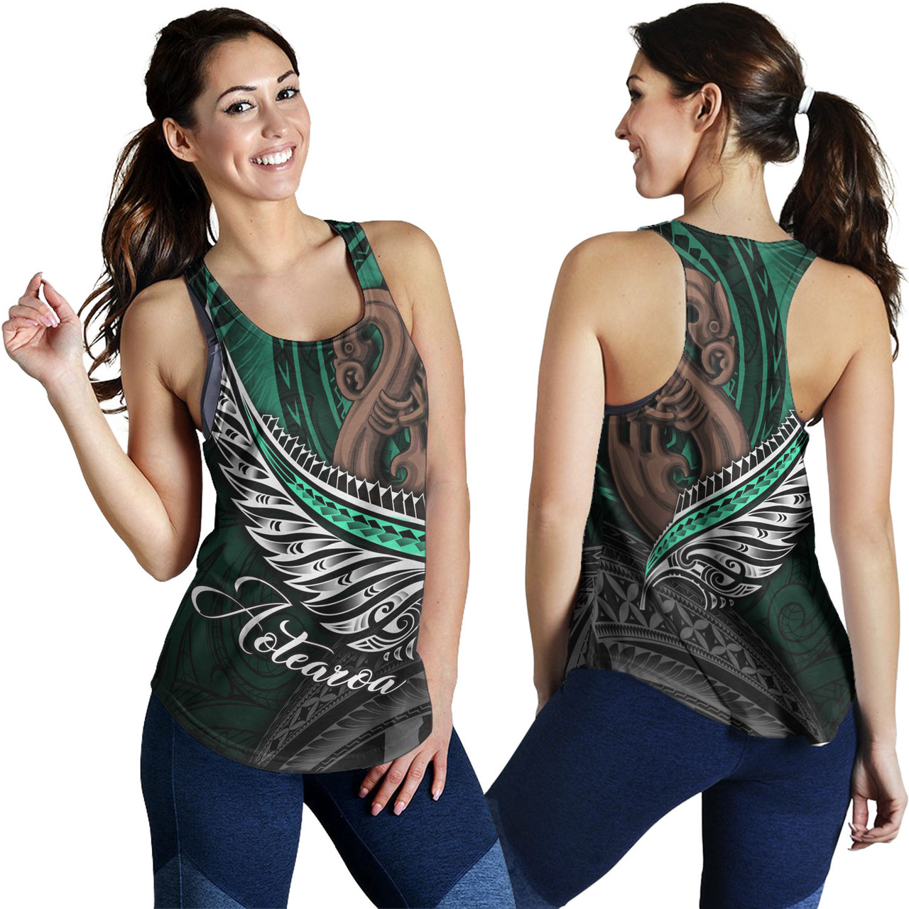 New Zealand Custom Personalised Women Tank Aotearoa Manaia Maori Patterns