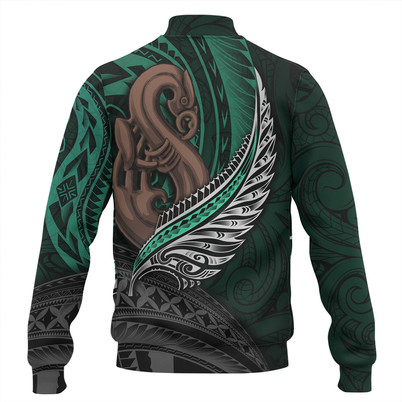 New Zealand Custom Personalised Baseball Jacket Aotearoa Manaia Maori Patterns