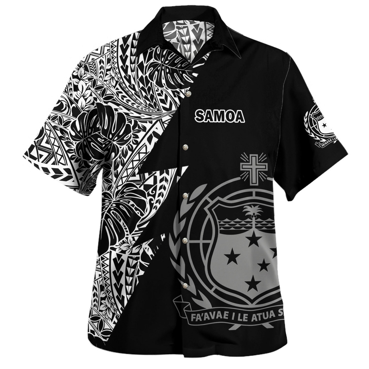 Samoa Custom Personalised Hawaiian Shirt Flash Style