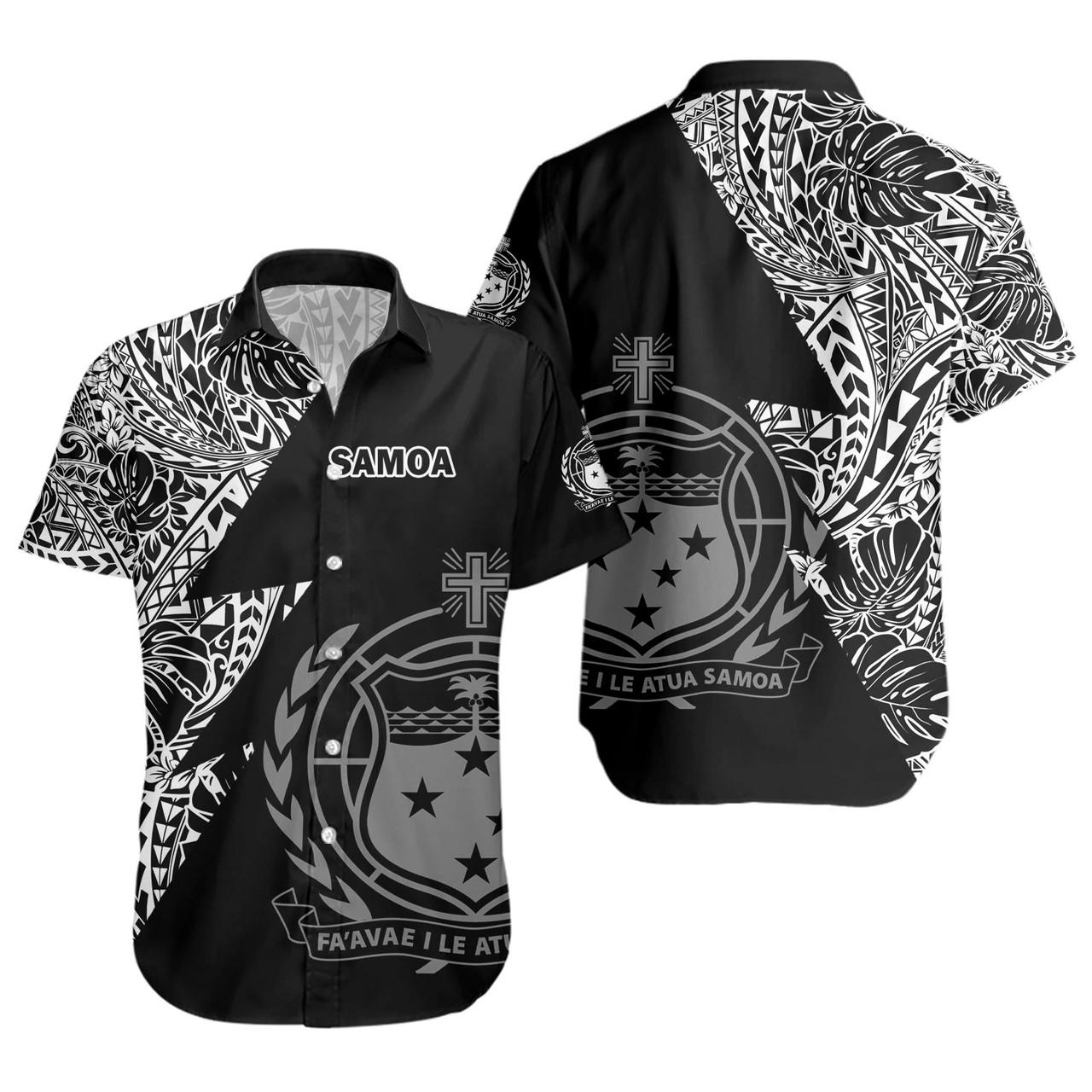 Samoa Custom Personalised Short Sleeve Shirt Flash Style