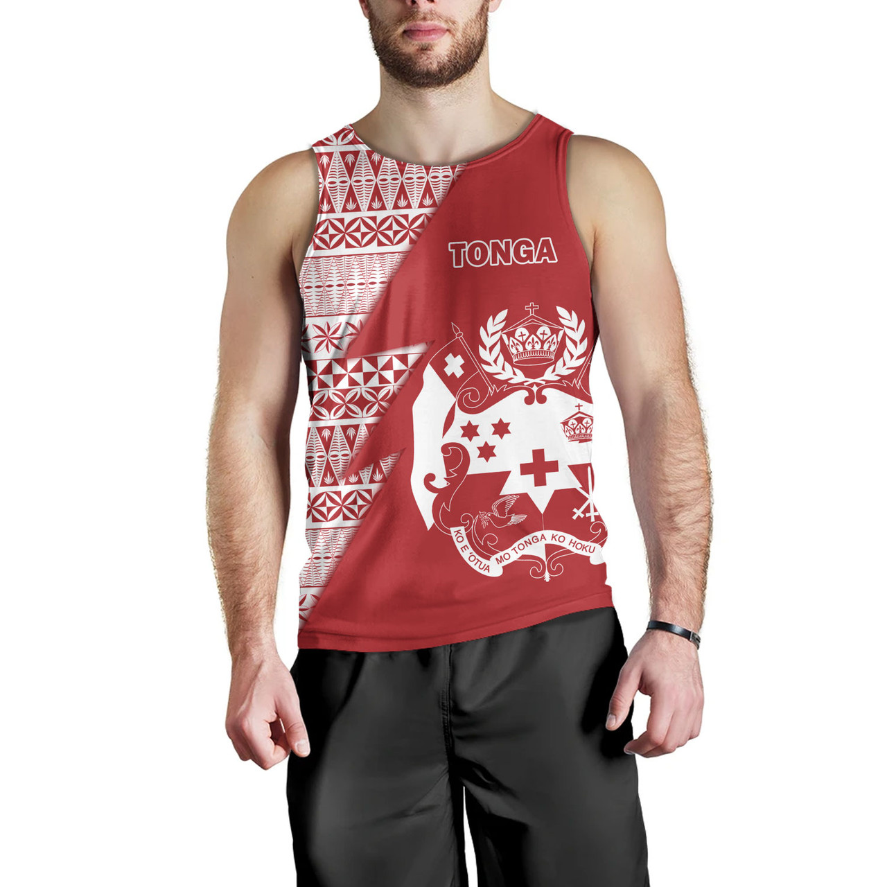 Tonga Custom Personalised Tank Top Flash Style