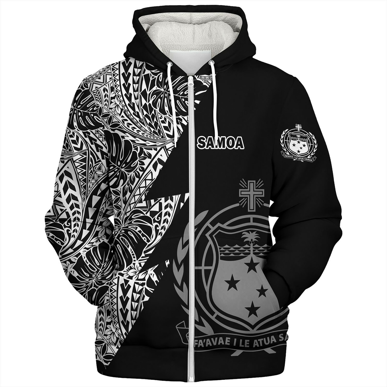 Samoa Custom Personalised Sherpa Hoodie Flash Style