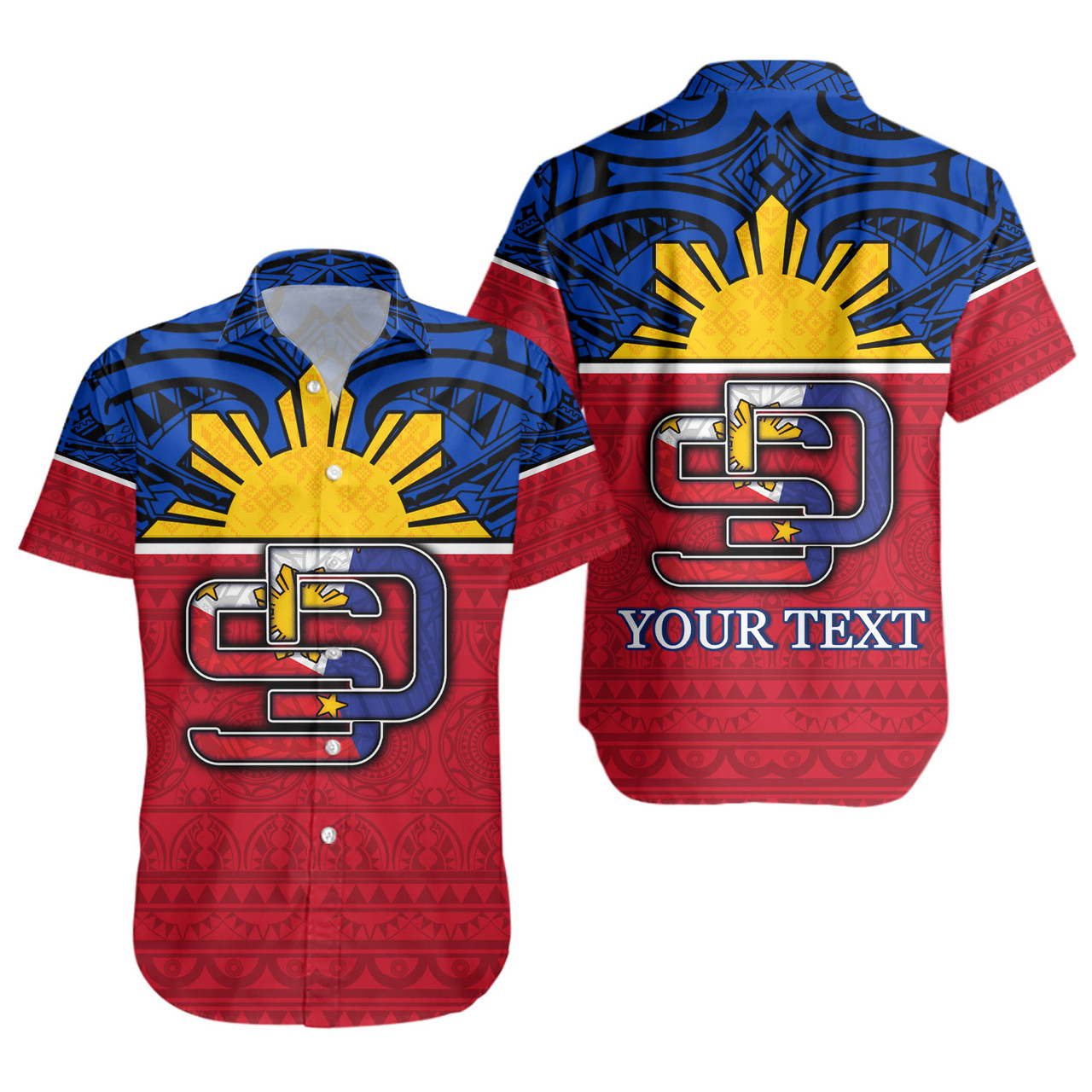 Philippines Filipinos Custom Personalised Short Sleeve Shirt San Diego Tribal Patterns Style