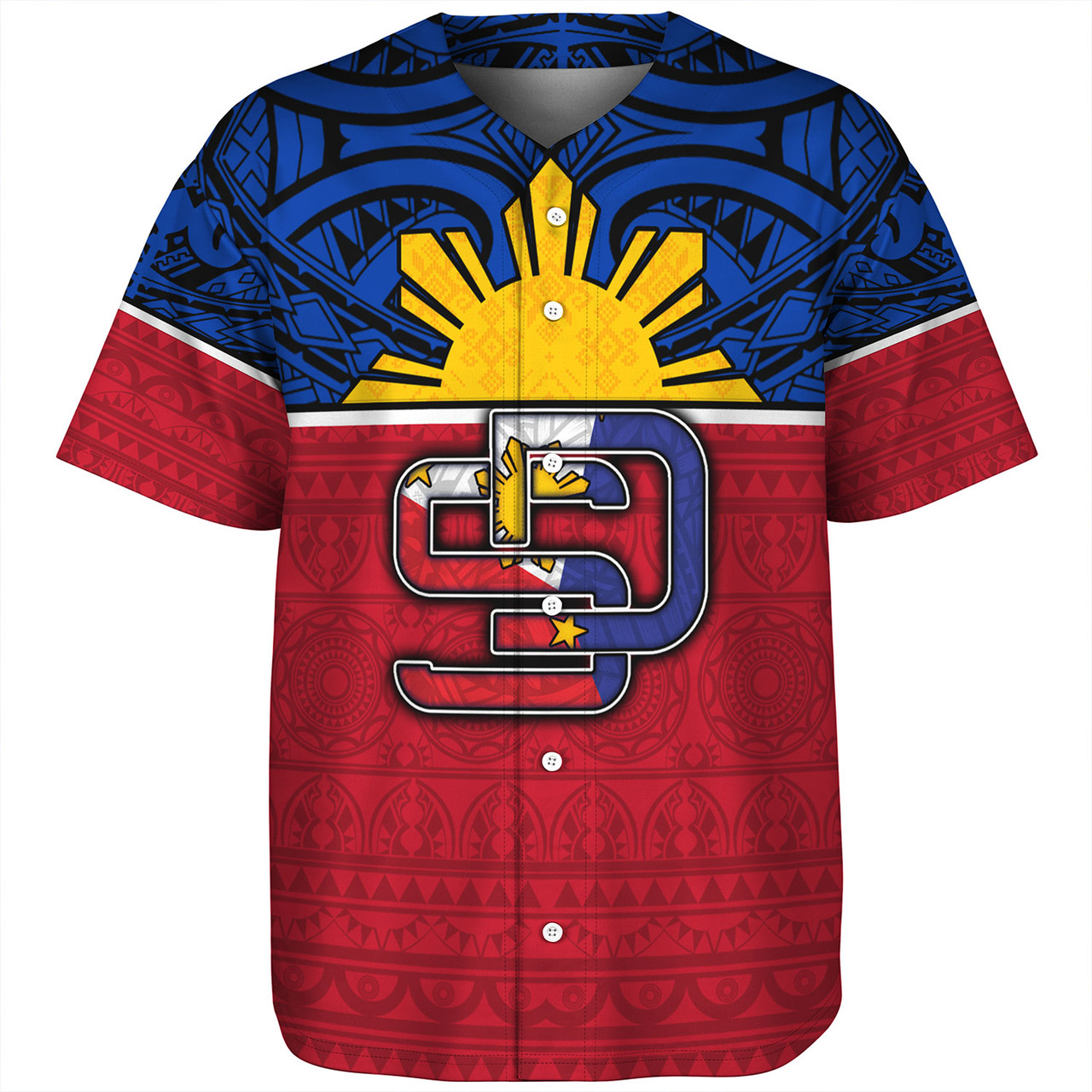 Philippines Filipinos Custom Personalised Baseball Shirt San Diego Tribal Patterns Style