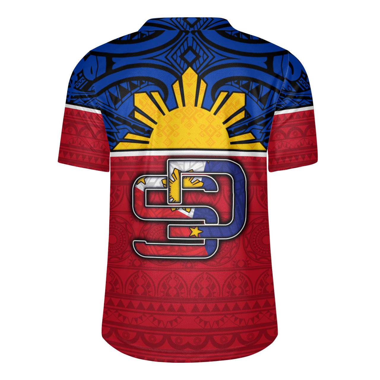 Philippines Filipinos Custom Personalised Rugby Jersey San Diego Tribal Patterns Style