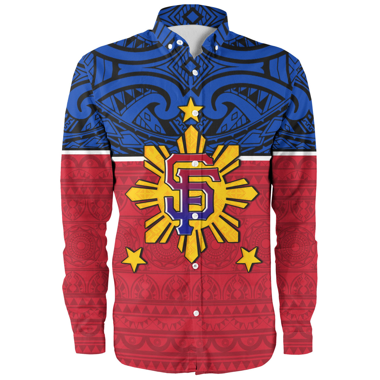 Philippines Filipinos Custom Personalised Long Sleeve Shirt San Francisco Tribal Patterns Style