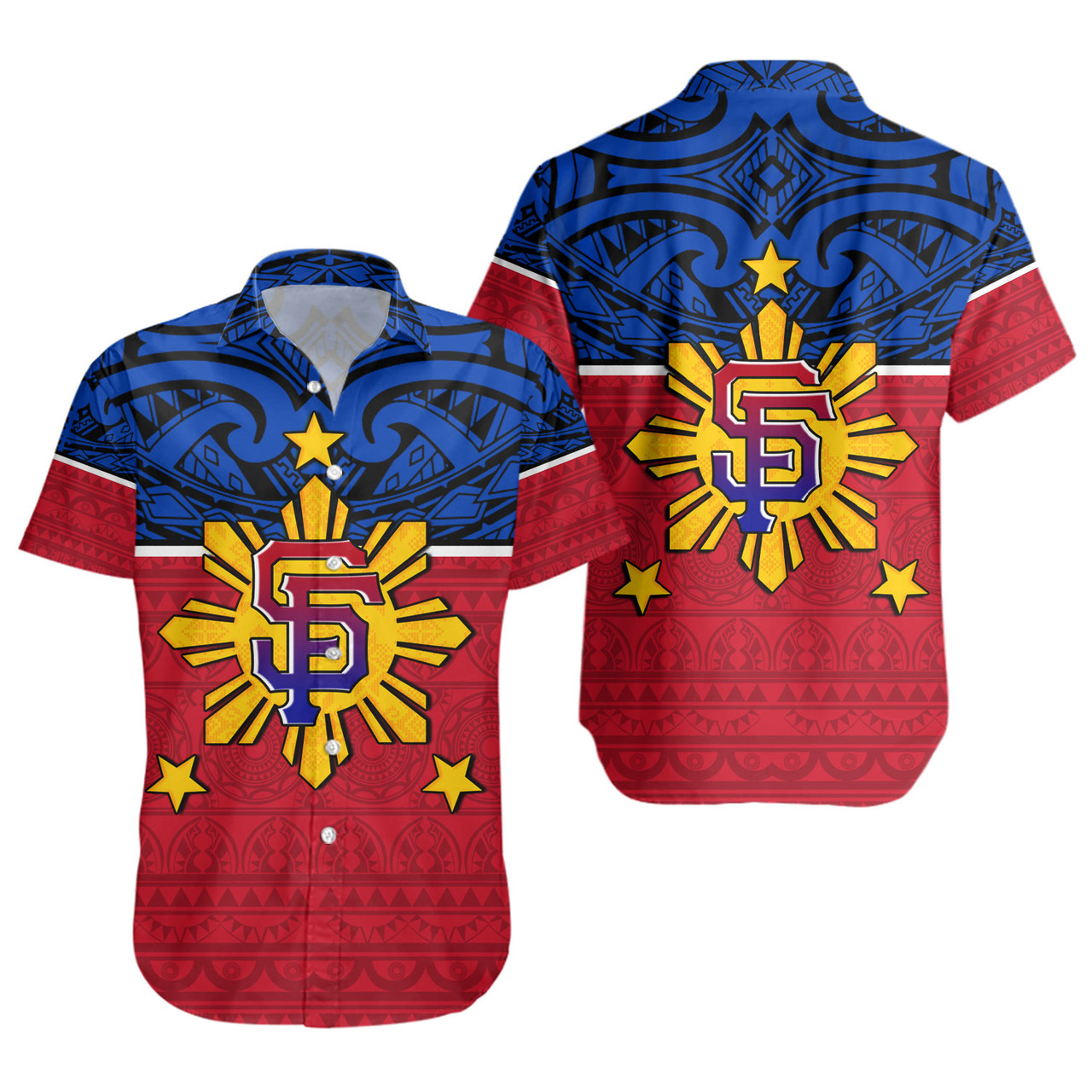 Philippines Filipinos Custom Personalised Short Sleeve Shirt San Francisco Tribal Patterns Style