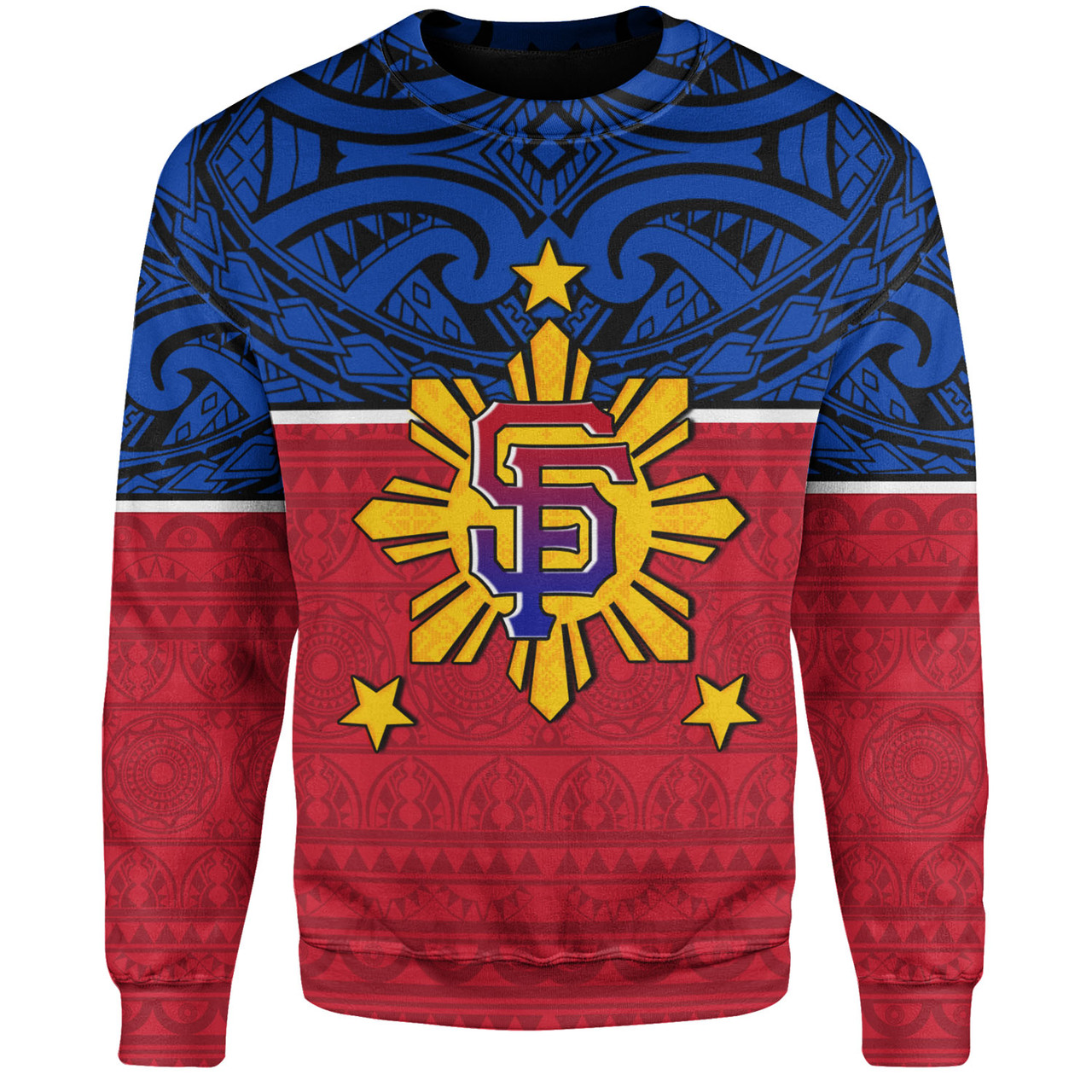 Philippines Filipinos Custom Personalised Sweatshirt San Francisco Tribal Patterns Style