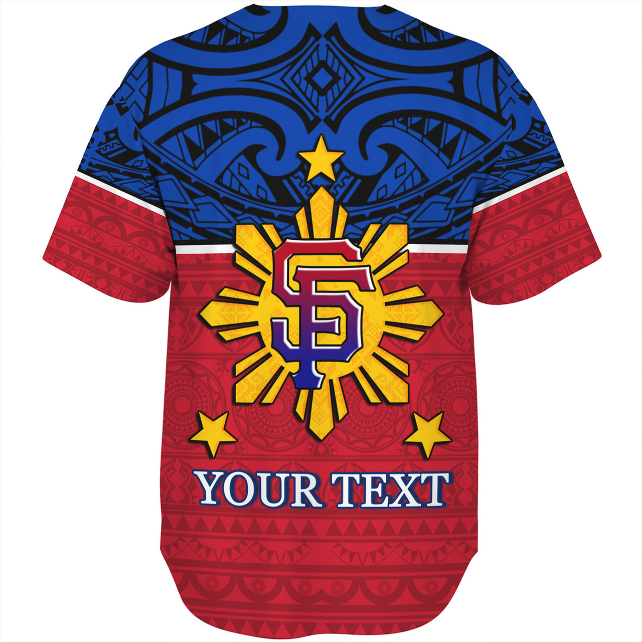 Philippines Filipinos Custom Personalised Baseball Shirt San Francisco Tribal Patterns Style