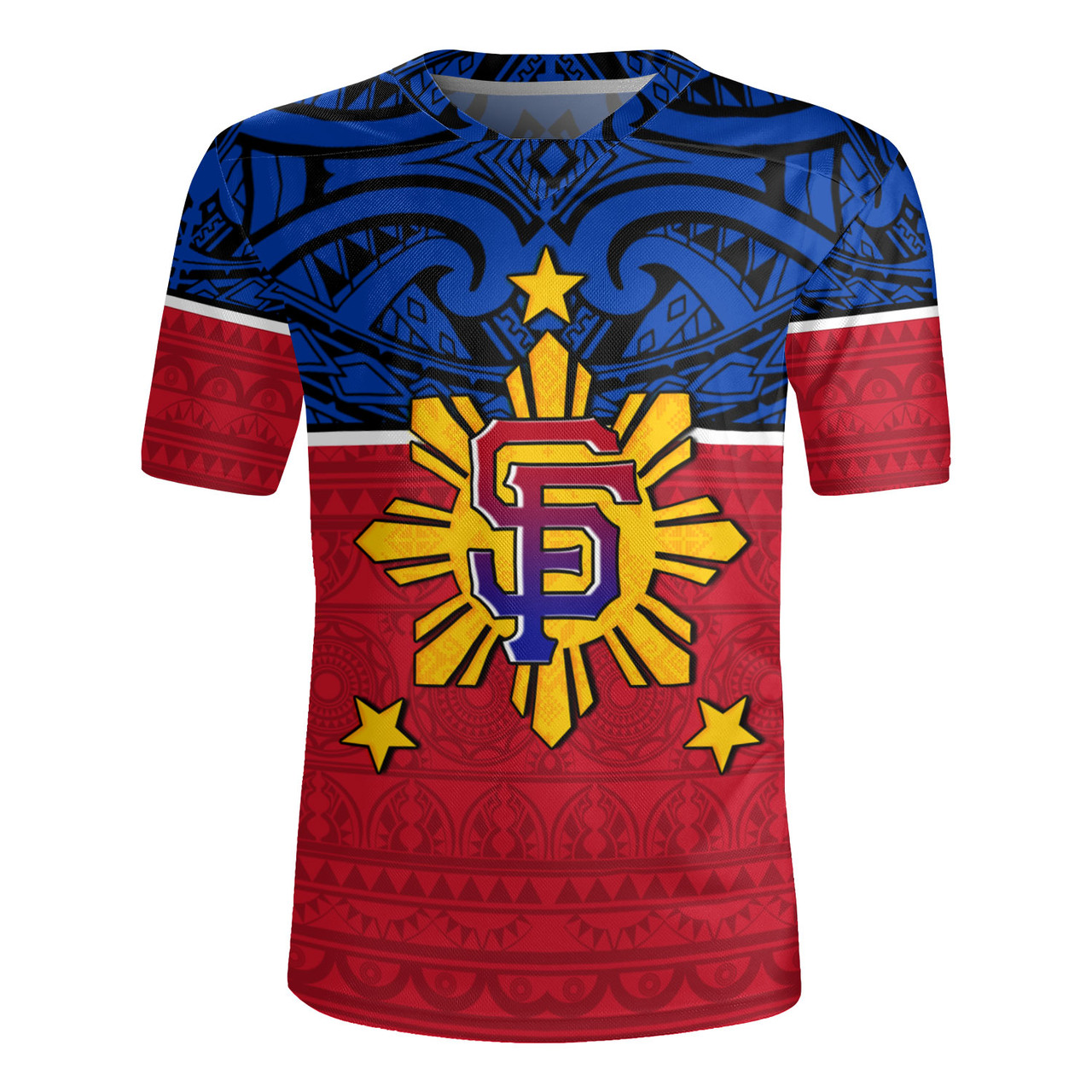 Philippines Filipinos Custom Personalised Rugby Jersey San Francisco Tribal Patterns Style