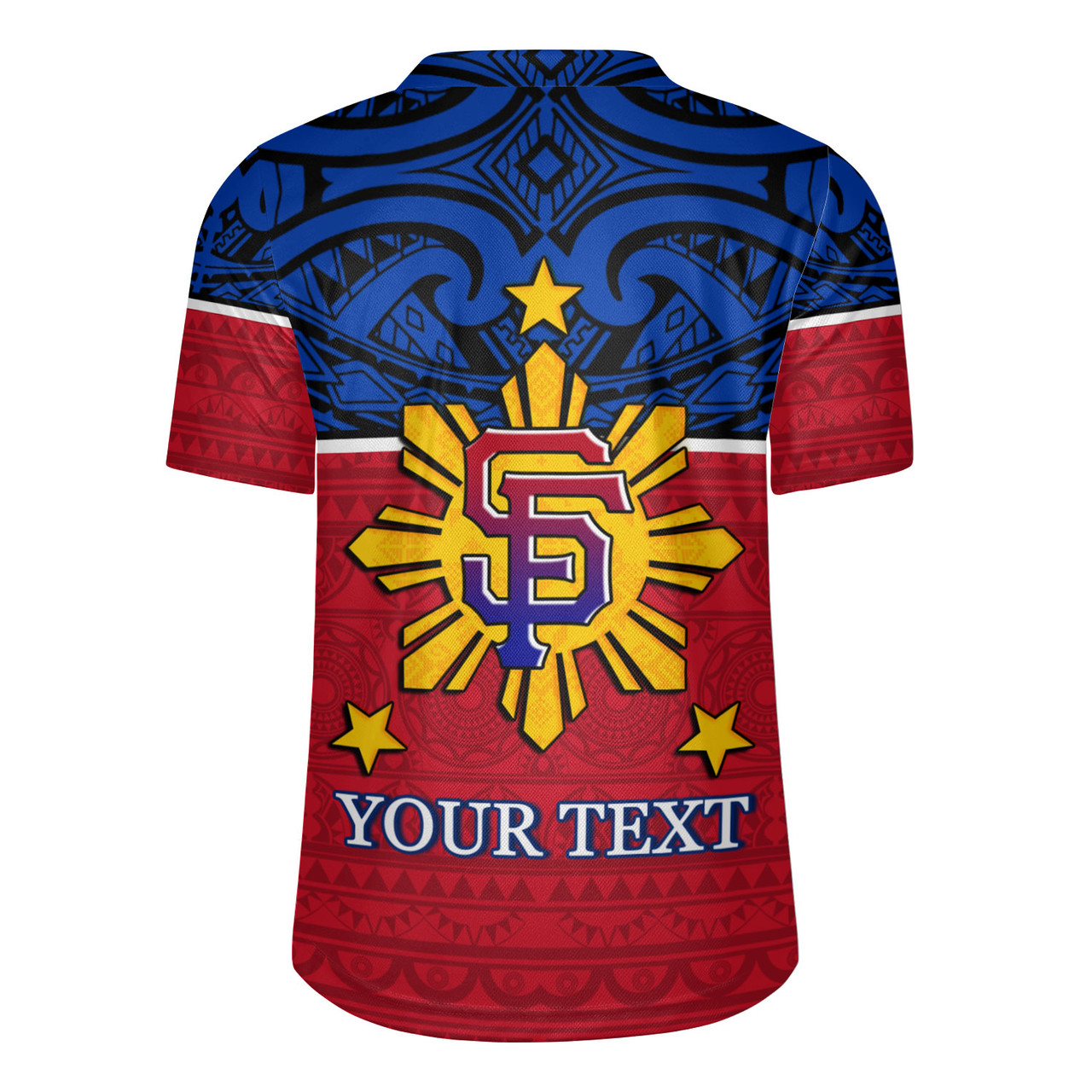 Philippines Filipinos Custom Personalised Rugby Jersey San Francisco Tribal Patterns Style