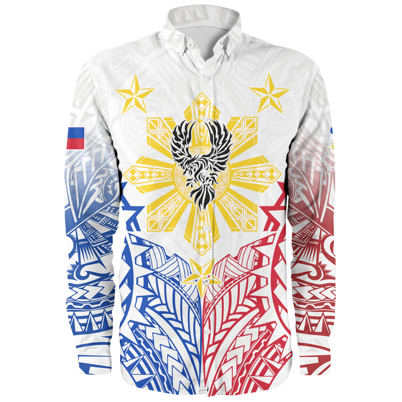 Philippines Filipinos Custom Personalised Long Sleeve Shirt Filipino Sun with Eagle Style