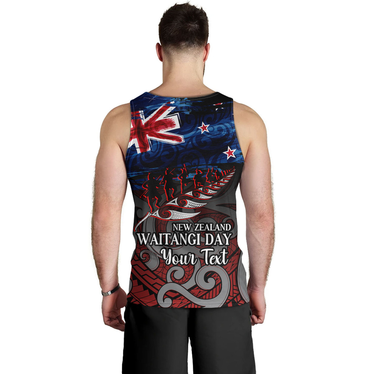 New Zealand Custom Personalised Tank Top Waitangi Day Maori Patterns