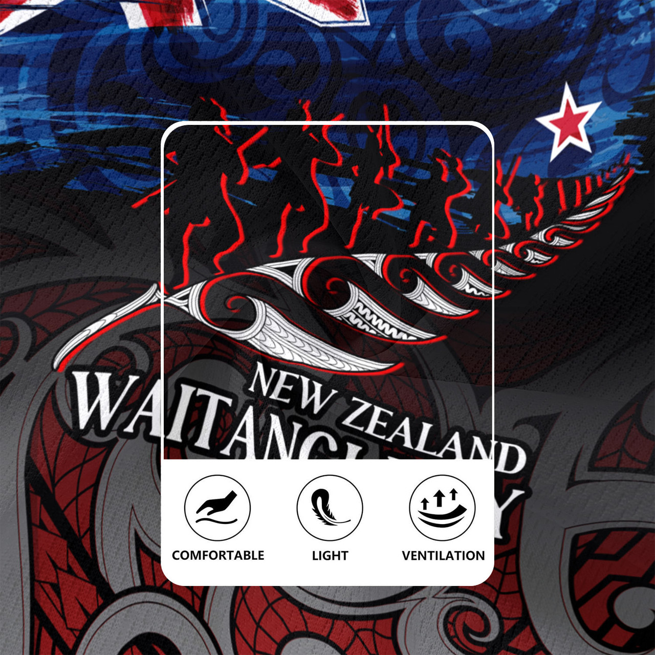 New Zealand Custom Personalised Rugby Jersey Waitangi Day Maori Patterns