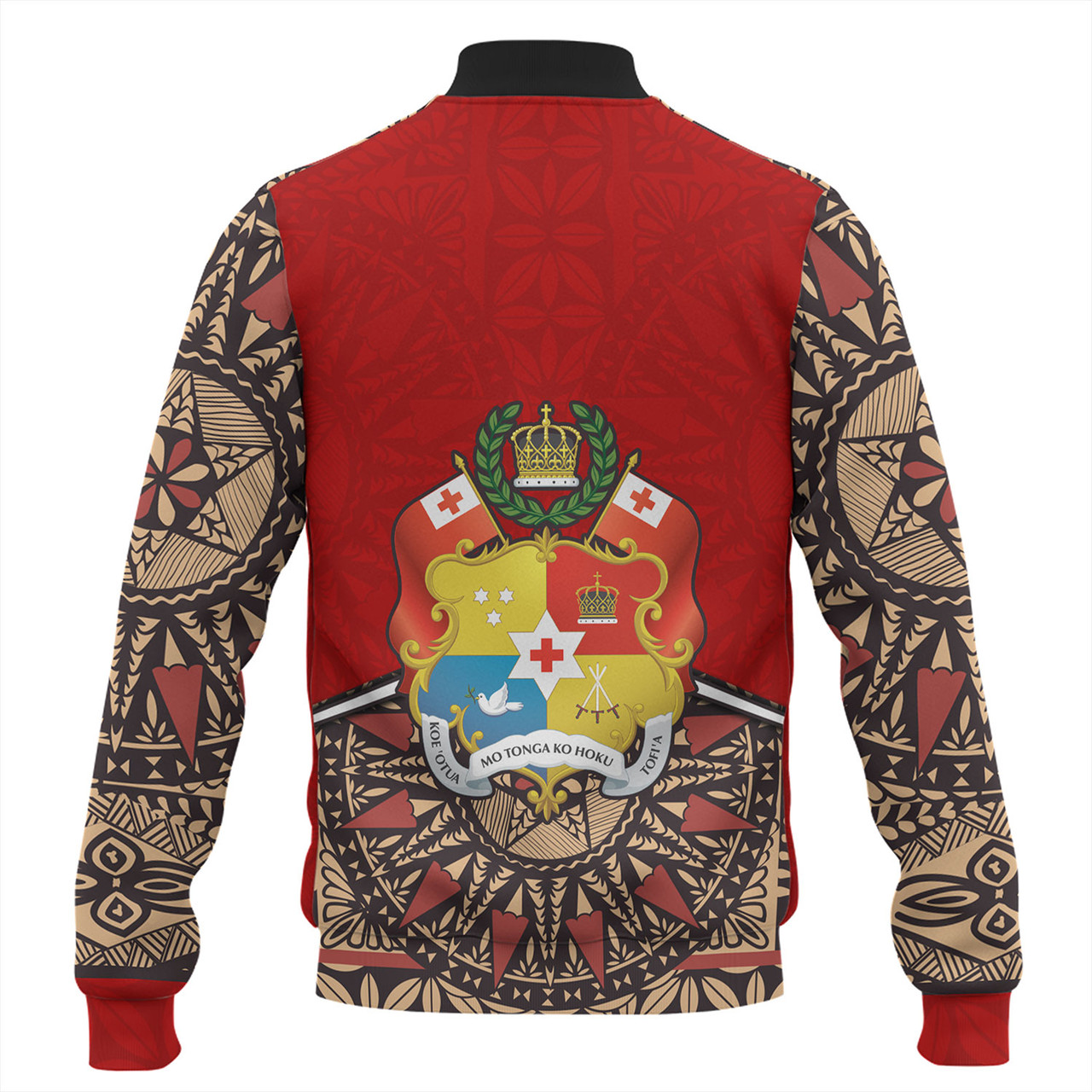 Tonga Baseball Jacket Tongan Ngatu Design