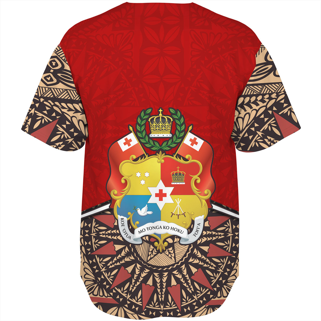 Tonga Baseball Shirt Tongan Ngatu Design