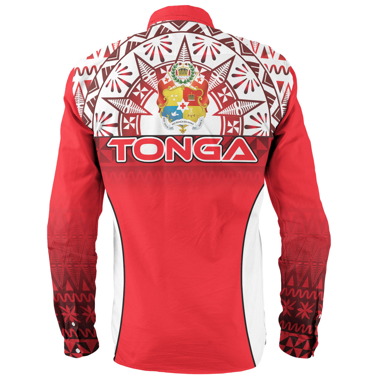 Tonga Custom Personalised Long Sleeve Shirt Map Tongan Ngatu Gradient Style