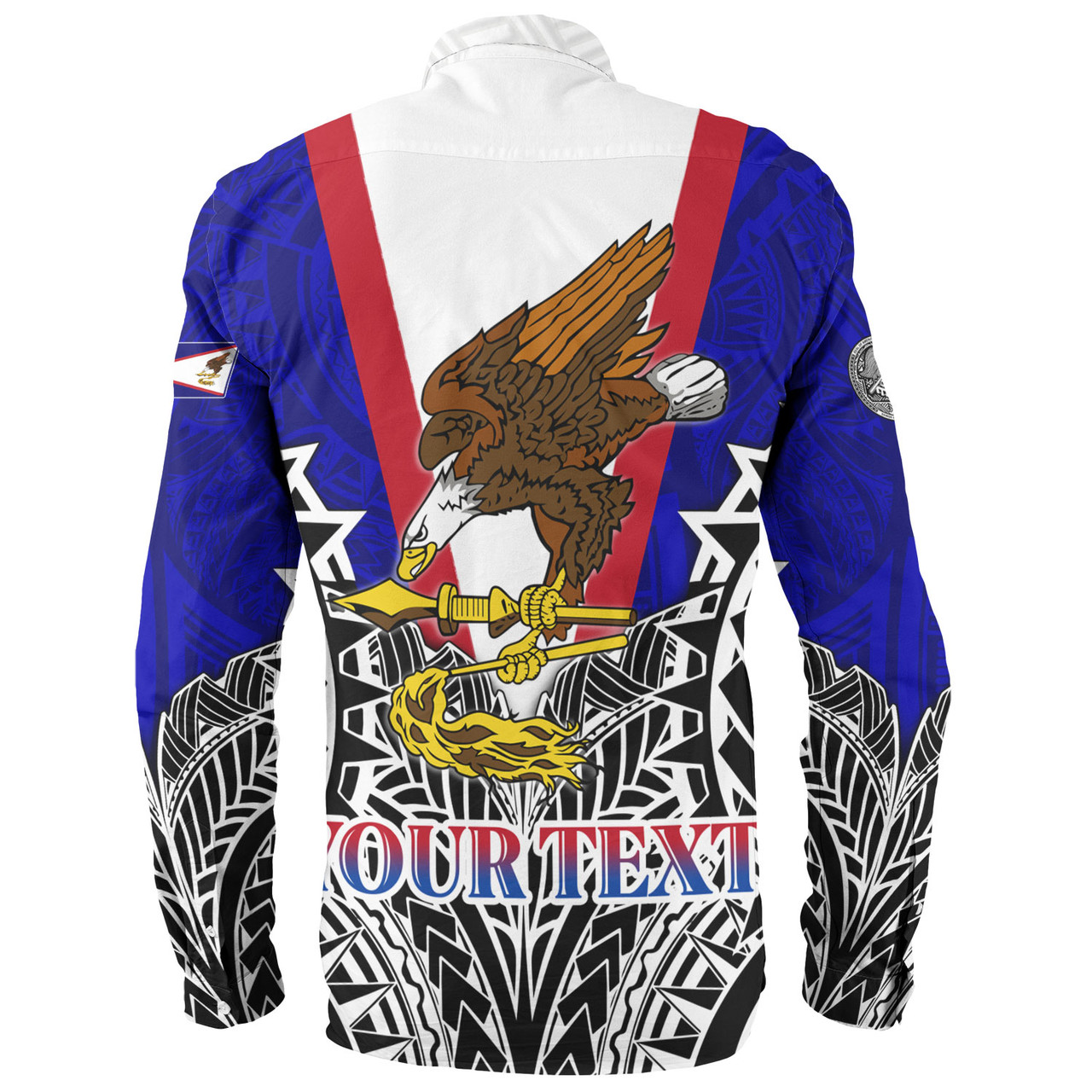 American Samoa Custom Personalised Long Sleeve Shirt American Samoa Flag With Eagle Style