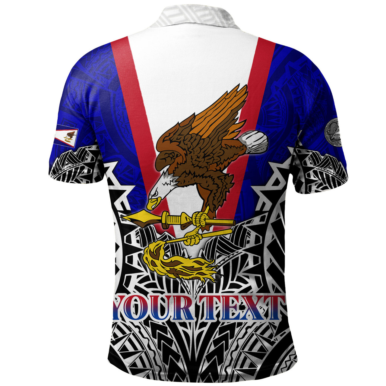 American Samoa Custom Personalised Polo Shirt American Samoa Flag With Eagle Style