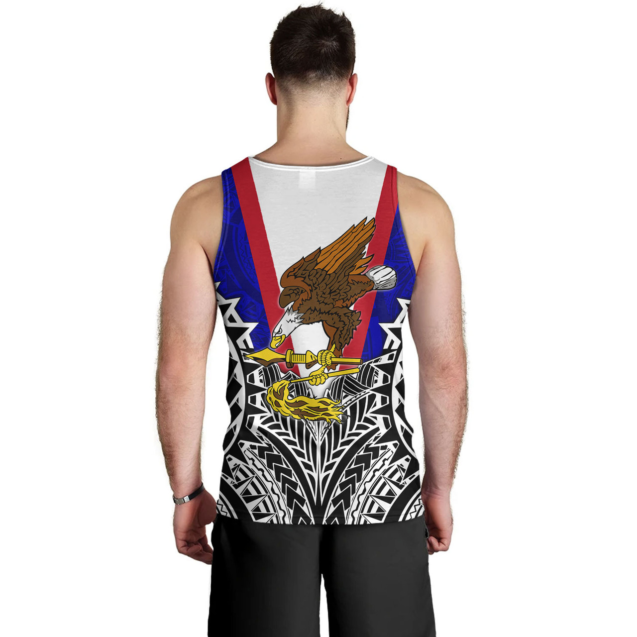 American Samoa Custom Personalised Tank Top American Samoa Flag With Eagle Style
