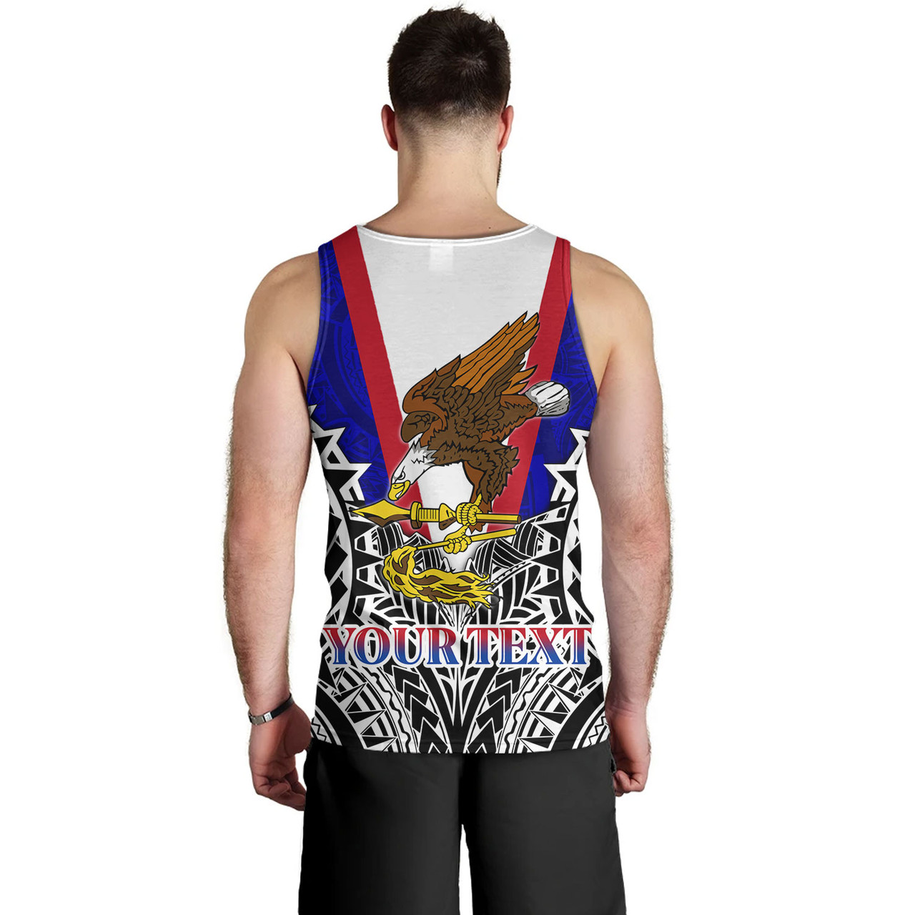 American Samoa Custom Personalised Tank Top American Samoa Flag With Eagle Style