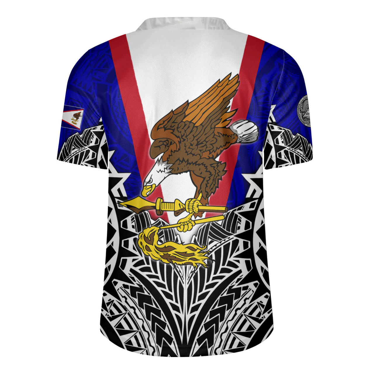 American Samoa Custom Personalised Rugby Jersey American Samoa Flag With Eagle Style