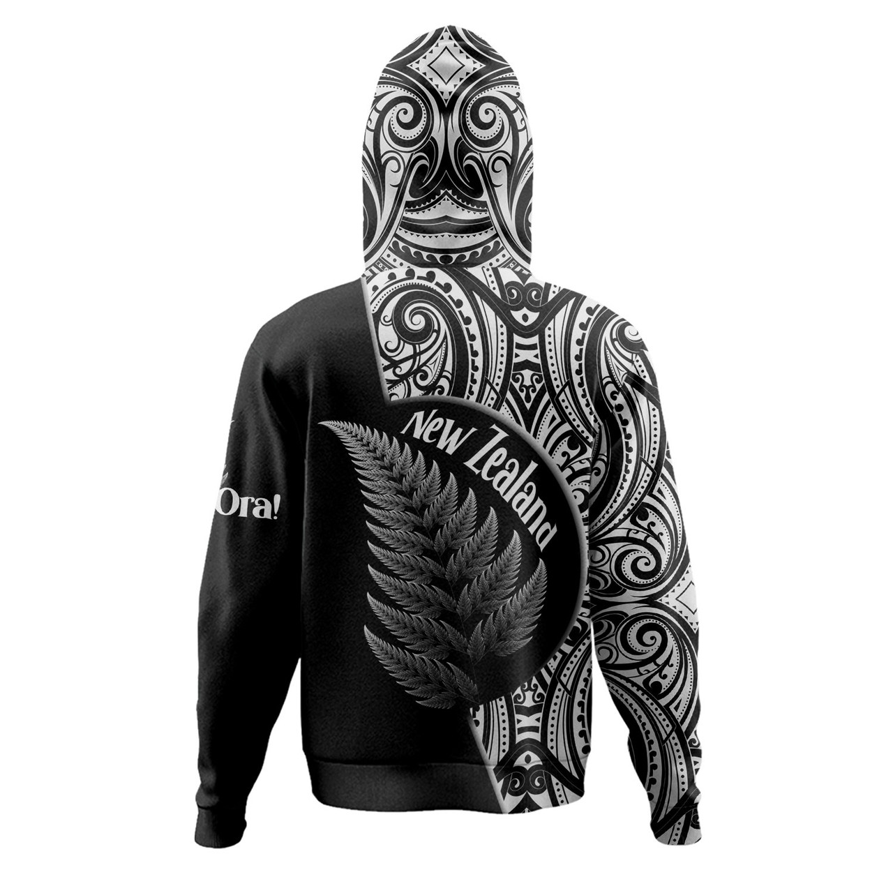 New Zealand Custom Personalised Hoodie Kia Ora Silver Ferns Style