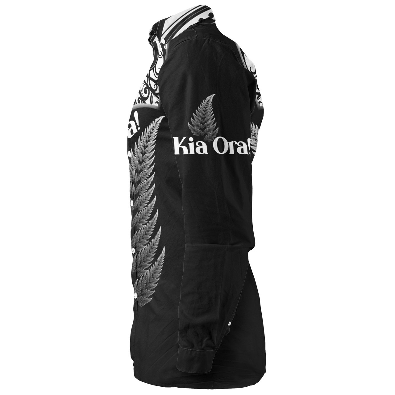 New Zealand Custom Personalised Long Sleeve Shirt Kia Ora Silver Ferns Style