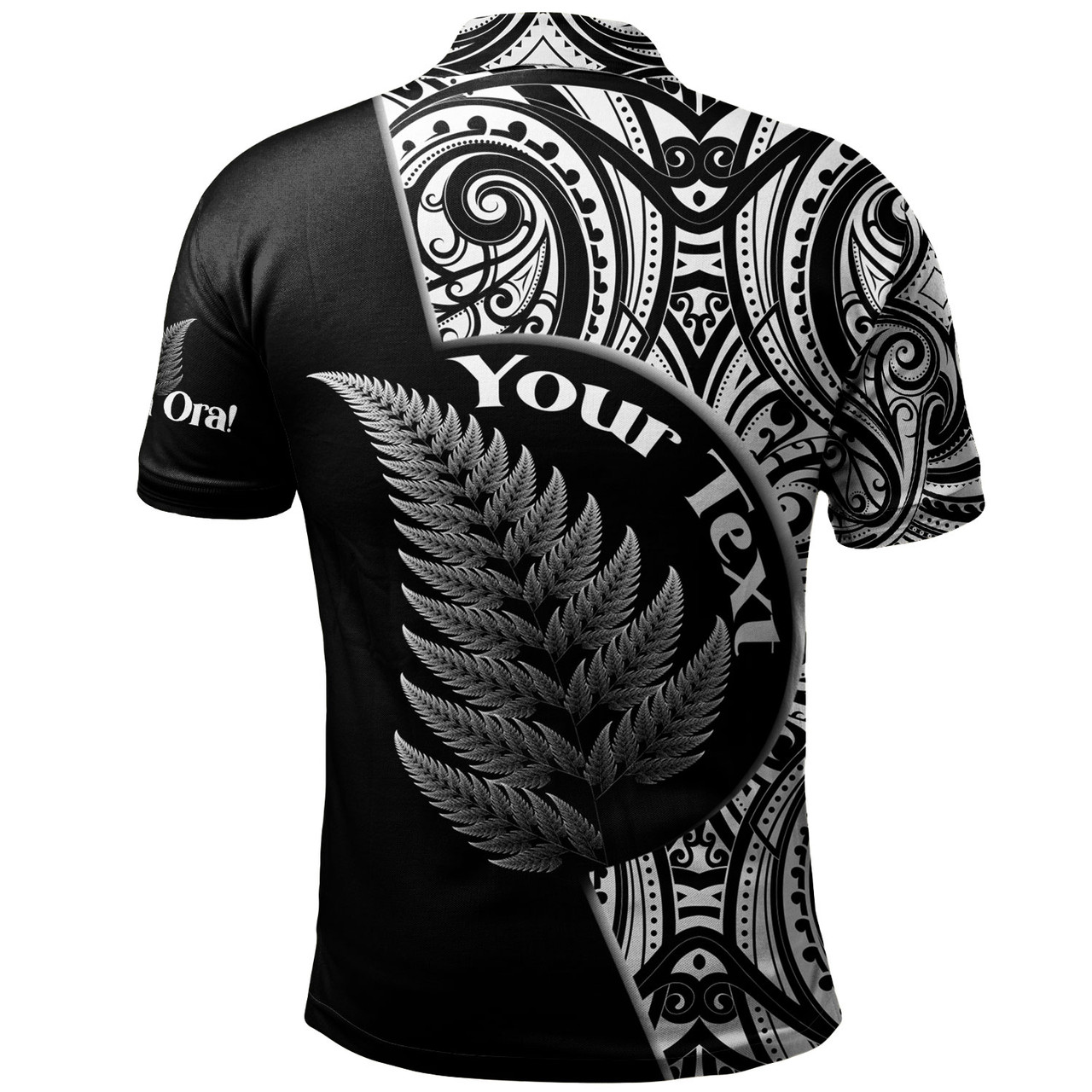 New Zealand Custom Personalised Polo Shirt Kia Ora Silver Ferns Style