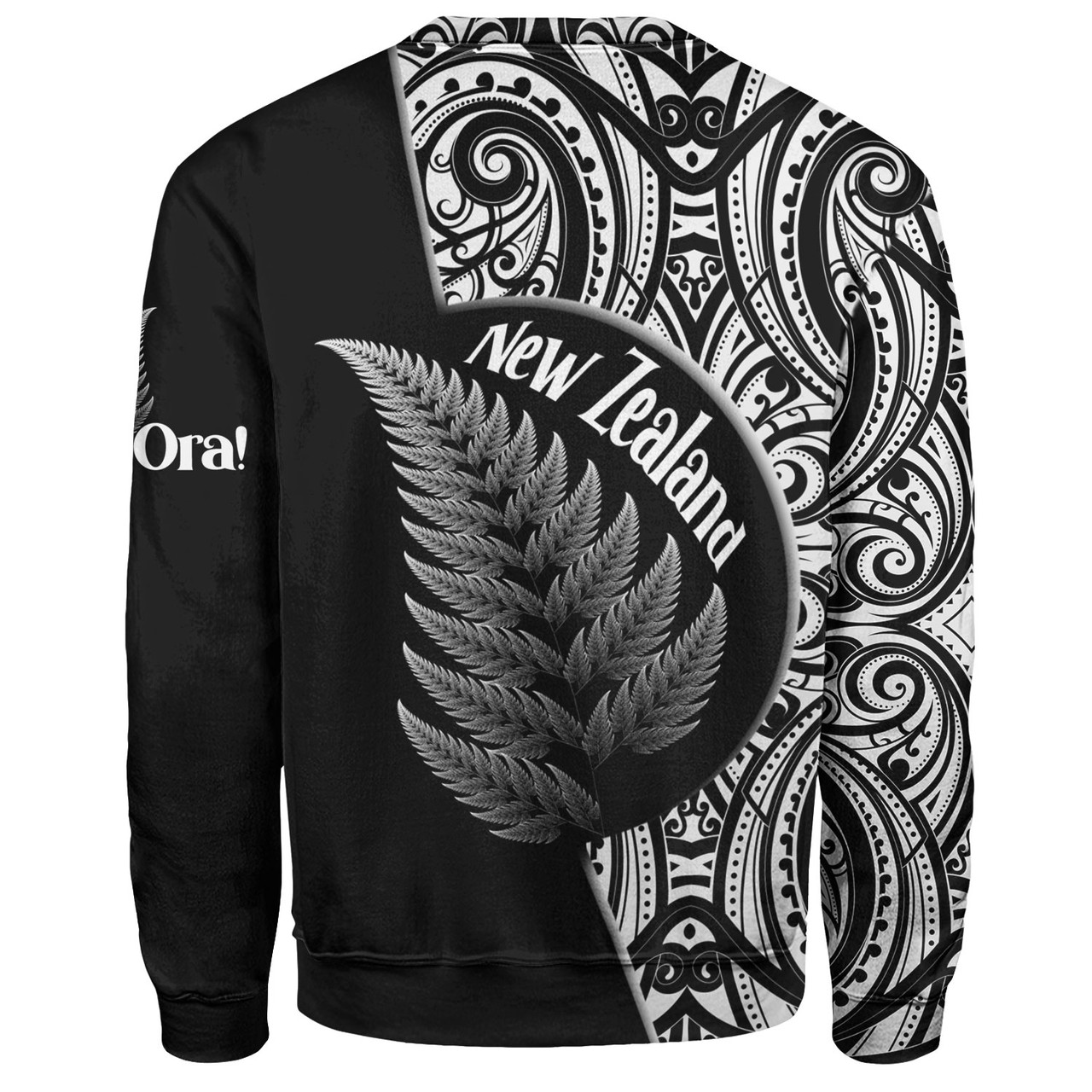 New Zealand Custom Personalised Sweatshirt Kia Ora Silver Ferns Style